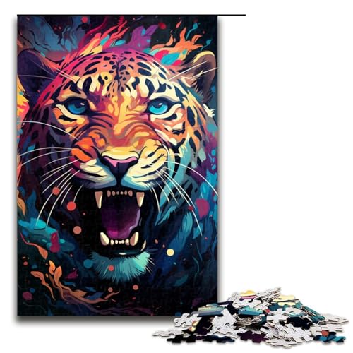 1000 teiliges Puzzle Fantasy Jungle Leopard Puzzle für Erwachsene Holz Familienspiel 75x50cm von QSYFNBZL