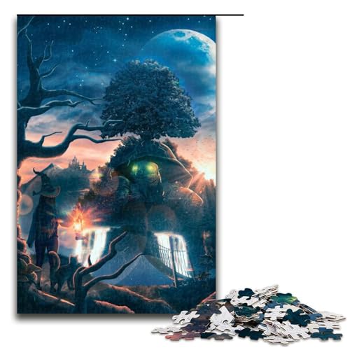 1000 teiliges Puzzle Fantasy Turtle Puzzles Holzpuzzles Lernspiele Heimdekoration 75x50cm von QSYFNBZL