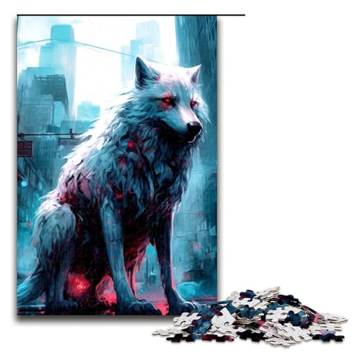 1000 teiliges Puzzle Fantasy Wolf Puzzles Holzpuzzles Lernspiele Heimdekoration 75x50cm von QSYFNBZL