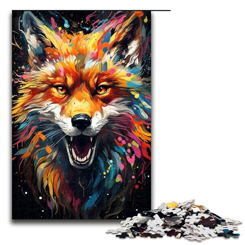 1000 teiliges Puzzle Farbmalerei Fuchs Puzzle für Erwachsene Holzpuzzle Lernspiel 75 x 50 cm von QSYFNBZL