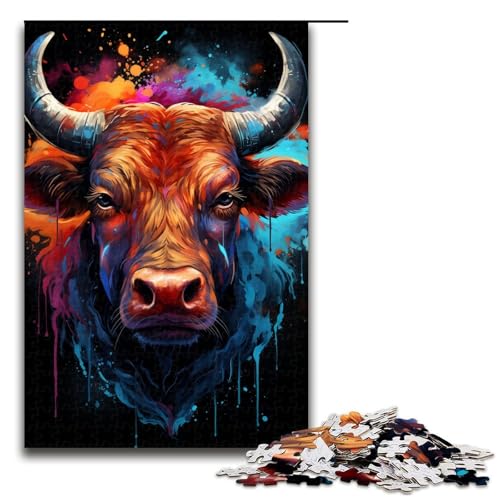1000 teiliges Puzzle Farbmalerei Kuh Puzzle Holzpuzzle Lernspiele Heimdekoration 75 x 50 cm 1000 teiliges Puzzle Farbmalerei Kuh Puzzle Holzpuzzle Lernspiele Heimdekoration 75 x 50 cm von QSYFNBZL