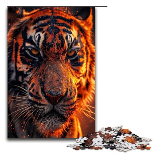 1000 teiliges Puzzle Fiery Tigers für Erwachsene Holzpuzzle Familienspiele 1000 Teile von QSYFNBZL