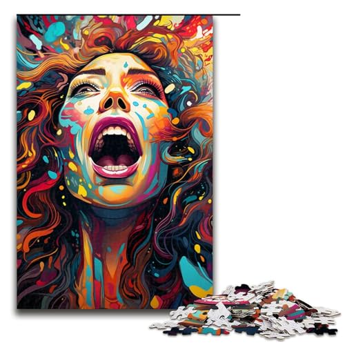 1000 teiliges Puzzle Göttin der FarbeKunst Puzzle für Erwachsene Holz Familienspiel 75 x 50 cm von QSYFNBZL