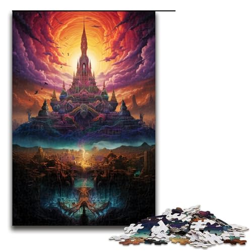 1000 teiliges Puzzle Großer Palast von Thailand Puzzle für Erwachsene Holzpuzzle Lernspiel 75x50cm von QSYFNBZL