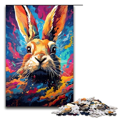 1000 teiliges Puzzle Kaninchen im Krater ist von Spritzern umgeben Viele Puzzles für Erwachsene Holzpuzzle Lernspiel 75 x 50 cm von QSYFNBZL