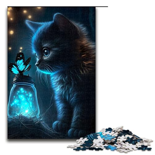 1000 teiliges Puzzle Katze mit Schmetterling für Erwachsene Holzpuzzle Familienspiele 75 x 50 cm 1000 teiliges Puzzle Katze mit Schmetterling für Erwachsene Holzpuzzle Familienspiele 75 x 50 cm von QSYFNBZL