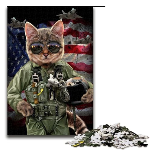1000 teiliges Puzzle Katzenpilot in der Luftwaffe für Erwachsene Holz Familienspiel 75 x 50 cm 1000 teiliges Puzzle Katzenpilot in der Luftwaffe für Erwachsene Holz Familienspiel 75 x 50 cm von QSYFNBZL