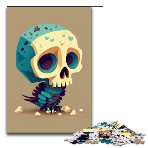 1000 teiliges Puzzle Kleiner Vogelschädel für Erwachsene Holzpuzzle Familienspiele 75 x 50 cm von QSYFNBZL