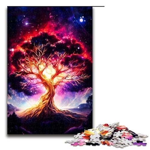 1000 teiliges Puzzle Kosmischer Lebensbaum Holzpuzzle Lernspiele Heimdekoration 75 x 50 cm von QSYFNBZL