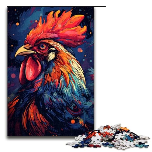 1000 teiliges Puzzle Lernspiele Astronaut Astronautenhahn von Splatters. Viele Dicke Puzzles für Erwachsene Holzpuzzle für Familienspaß und Spieleabende 75 x 50 cm von QSYFNBZL
