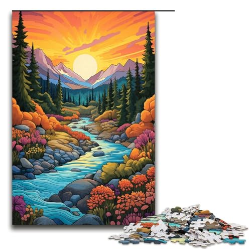 1000 teiliges Puzzle Lernspiele Berge und Wildblumen bei Sonnenuntergang Puzzles für Erwachsene Holzpuzzle für Familienspaß und Spieleabend 75 x 50 cm 1000 teiliges Puzzle Lernspiele Berge und Wildblumen bei Sonnenuntergang Puzzles für Erwachsene Holzpuzzle für Familienspaß und Spieleabend 75 x 50 cm von QSYFNBZL
