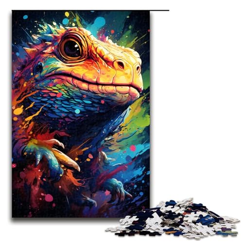1000 teiliges Puzzle Lernspiele Bunte psychedelische Eidechsen Puzzles für Erwachsene Holzpuzzle für Familienspaß und Spieleabende 75 x 50 cm 1000 teiliges Puzzle Lernspiele Bunte psychedelische Eidechsen Puzzles für Erwachsene Holzpuzzle für Familienspaß und Spieleabende 75 x 50 cm von QSYFNBZL