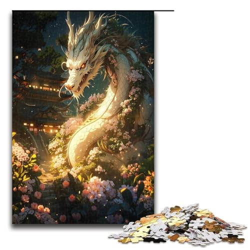 1000 teiliges Puzzle Lernspiele Drache des Tempels Puzzles für Erwachsene Holzpuzzle für Familienspaß und Spieleabend 1000 Teile von QSYFNBZL