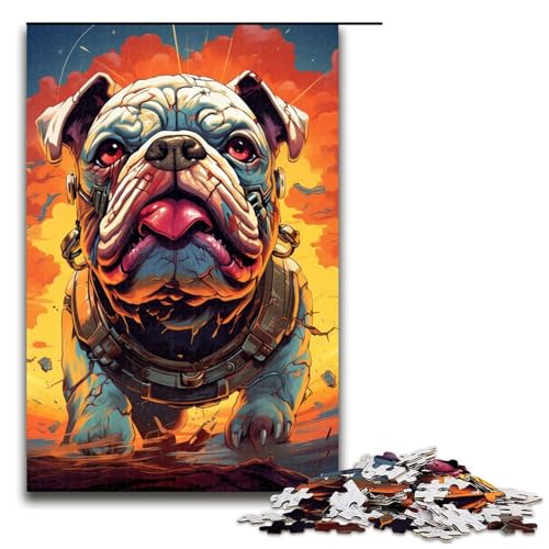 1000 teiliges Puzzle Lernspiele Roboter Bulldoggen von Splatters Viele Dicke Bunte Puzzles für Erwachsene Holzpuzzle für Familienspaß und Spieleabende 75 x 50 cm von QSYFNBZL