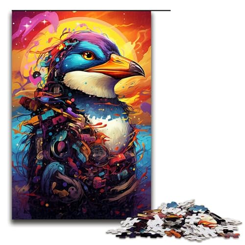 1000 teiliges Puzzle Lernspiele Roboter Pinguin von Splatters Viele Dicke Bunte Puzzles für Erwachsene Holzpuzzle für Familienspaß und Spieleabende 75 x 50 cm von QSYFNBZL