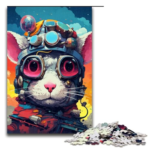 1000 teiliges Puzzle Lernspiele Roboterratte von Splatters Viele Dicke Bunte Wolken Puzzles für Erwachsene aus Holz für Familienspaß und Spieleabende 75 x 50 cm von QSYFNBZL