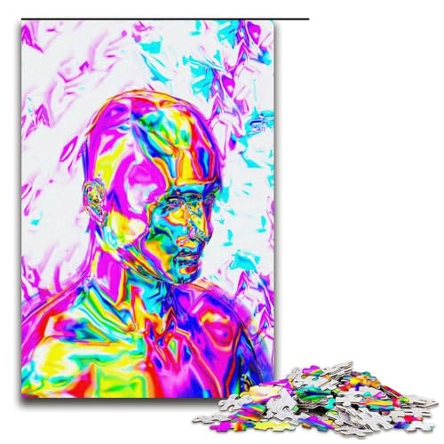 1000 teiliges Puzzle Lernspiele chromfarbenes humanoides Puzzle für Erwachsene Holzpuzzle für Familienspaß und Spieleabend 75 x 50 cm von QSYFNBZL