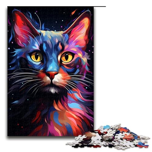 1000 teiliges Puzzle Lernspiele farbenfrohe psychedelische Siamkatze Puzzle für Erwachsene Holzpuzzle für Familienspaß und Spieleabend 75 x 50 cm 1000 teiliges Puzzle Lernspiele farbenfrohe psychedelische Siamkatze Puzzle für Erwachsene Holzpuzzle für Familienspaß und Spieleabend 75 x 50 cm von QSYFNBZL