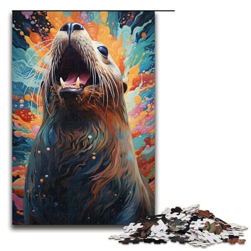 1000 teiliges Puzzle Lernspiele farbenfrohes psychedelisches Seelöwen Puzzle für Erwachsene Holzpuzzle für Familienspaß und Spieleabend 75 x 50 cm 1000 teiliges Puzzle Lernspiele farbenfrohes psychedelisches Seelöwen Puzzle für Erwachsene Holzpuzzle für Familienspaß und Spieleabend 75 x 50 cm von QSYFNBZL
