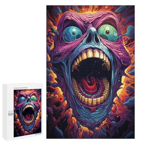 1000 teiliges Puzzle Lernspiele farbenfrohes psychedelisches böses Monster Puzzle für Erwachsene Holzpuzzle für Familienspaß und Spieleabend 75 x 50 cm 1000 teiliges Puzzle Lernspiele farbenfrohes psychedelisches böses Monster Puzzle für Erwachsene Holzpuzzle für Familienspaß und Spieleabend 75 x 50 cm von QSYFNBZL