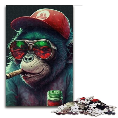 1000 teiliges Puzzle Lernspiele rauchender AFFE Puzzle für Erwachsene Holzpuzzle für Familienspaß und Spieleabend 75 x 50 cm 1000 teiliges Puzzle Lernspiele rauchender AFFE Puzzle für Erwachsene Holzpuzzle für Familienspaß und Spieleabend 75 x 50 cm von QSYFNBZL