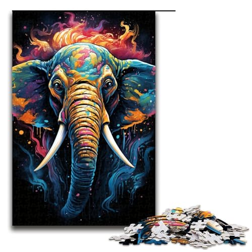 1000 teiliges Puzzle Malen Farbe Elefant Puzzle für Erwachsene Holzpuzzle Lernspiel 75 x 50 cm 1000 teiliges Puzzle Malen Farbe Elefant Puzzle für Erwachsene Holzpuzzle Lernspiel 75 x 50 cm von QSYFNBZL