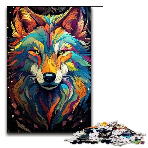 1000 teiliges Puzzle Malen Farbe Wolf Puzzle für Erwachsene Holzpuzzle Lernspiel 75 x 50 cm 1000 teiliges Puzzle Malen Farbe Wolf Puzzle für Erwachsene Holzpuzzle Lernspiel 75 x 50 cm von QSYFNBZL