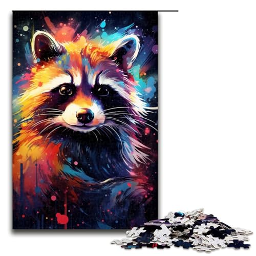 1000 teiliges Puzzle Malen bunter Waschbär für Erwachsene Holzpuzzle Familienspiele 75 x 50 cm 1000 teiliges Puzzle Malen bunter Waschbär für Erwachsene Holzpuzzle Familienspiele 75 x 50 cm von QSYFNBZL