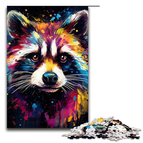 1000 teiliges Puzzle Malen bunter Waschbär für Erwachsene Holzpuzzle Familienspiele 75 x 50 cm 1000 teiliges Puzzle Malen bunter Waschbär für Erwachsene Holzpuzzle Familienspiele 75 x 50 cm von QSYFNBZL