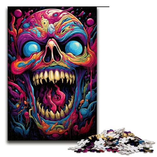 1000 teiliges Puzzle Malen bunter böser Totenkopf für Erwachsene Holzpuzzle Familienspiele 75 x 50 cm 1000 teiliges Puzzle Malen bunter böser Totenkopf für Erwachsene Holzpuzzle Familienspiele 75 x 50 cm von QSYFNBZL