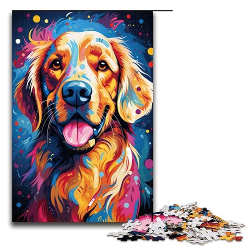 1000 teiliges Puzzle Malen buntes Golden Retriever Puzzle für Erwachsene Holzpuzzle Lernspiel 75 x 50 cm 1000 teiliges Puzzle Malen buntes Golden Retriever Puzzle für Erwachsene Holzpuzzle Lernspiel 75 x 50 cm von QSYFNBZL