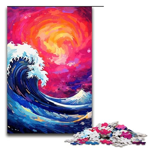 1000 teiliges Puzzle Meereswelle ist von Spritzern umgeben viele Bunte Puzzles für Erwachsene Holzpuzzle tolle Geschenke zu Weihnachten 1000 Teile von QSYFNBZL