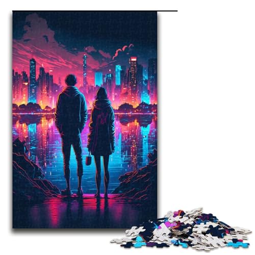 1000 teiliges Puzzle Neonlandschaft für Erwachsene Holzpuzzle Familienspiele 75 x 50 cm 1000 teiliges Puzzle Neonlandschaft für Erwachsene Holzpuzzle Familienspiele 75 x 50 cm von QSYFNBZL