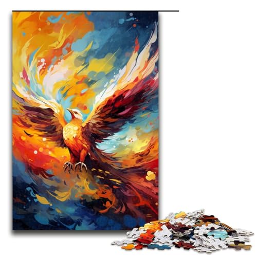 1000 teiliges Puzzle Phönix ist von Spritzern umgeben viele Bunte Puzzles Holzpuzzles Lernspiele Heimdekoration 75 x 50 cm von QSYFNBZL