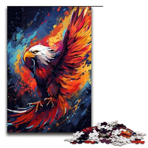 1000 teiliges Puzzle Phoenix ist von Spritzern umgeben viele Bunte Puzzles für Erwachsene Holz Familienspiel 75 x 50 cm von QSYFNBZL