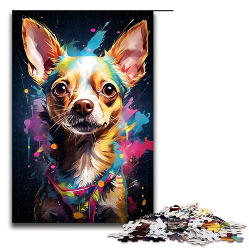 1000 teiliges Puzzle Psychedelischer Chihuahua Hund für Erwachsene Holzpuzzle Familienspiele 75 x 50 cm 1000 teiliges Puzzle Psychedelischer Chihuahua Hund für Erwachsene Holzpuzzle Familienspiele 75 x 50 cm von QSYFNBZL