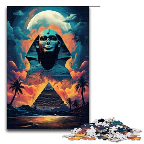 1000 teiliges Puzzle Pyramiden von Ägypten sind von Spritzern umgeben viele Farbpuzzles Geschenke Puzzle für Erwachsene Weihnachtswunschliste mit Weihnachtsmann für Teenager ab 14 Jahren 75 x 50 cm von QSYFNBZL