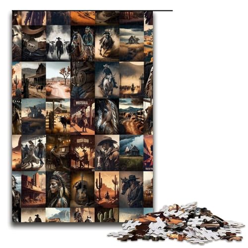 1000 teiliges Puzzle Retro Denim Puzzle Holzpuzzle Lernspiele Heimdekoration 75 x 50 cm von QSYFNBZL