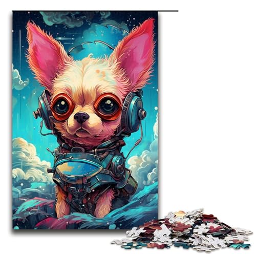 1000 teiliges Puzzle Roboter Chihuahua von SplattersLots dick bunt für Erwachsene Holzpuzzle Familienspiele 75 x 50 cm von QSYFNBZL