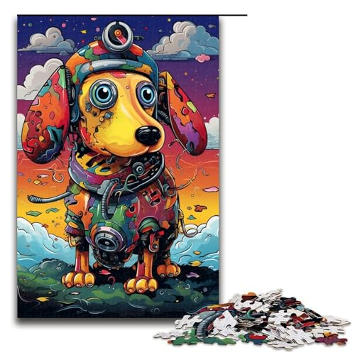 1000 teiliges Puzzle Roboter Dackel von SplattersLots Dicke farbige Puzzles für Erwachsene Holzpuzzle Lernspiel 75 x 50 cm von QSYFNBZL