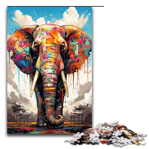 1000 teiliges Puzzle Roboter Elefant von SplattersLots Dickes farbiges Puzzle für Erwachsene Holz Familienspiel 75 x 50 cm 1000 teiliges Puzzle Roboter Elefant von SplattersLots Dickes farbiges Puzzle für Erwachsene Holz Familienspiel 75 x 50 cm von QSYFNBZL