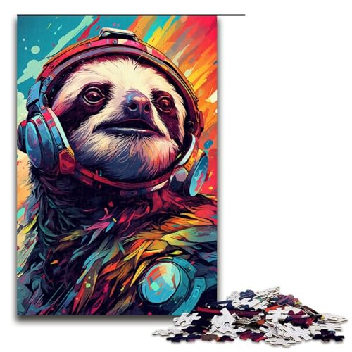 1000 teiliges Puzzle Roboter Faultier von SplattersLots Dickes farbiges Wolken Puzzle für Erwachsene Holzpuzzle tolle Geschenke für Weihnachten 1000 Teile von QSYFNBZL