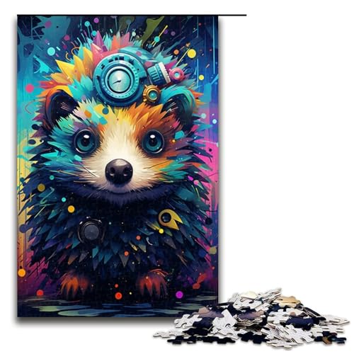 1000 teiliges Puzzle Roboter Igel von SplattersLots Dicke Bunte Puzzles aus Holz Lernspiele Heimdekoration 75 x 50 cm von QSYFNBZL