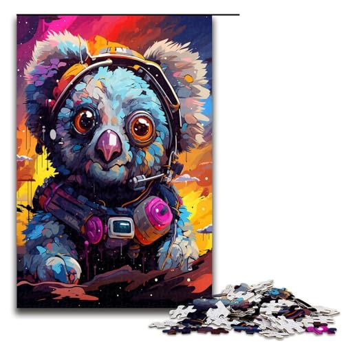 1000 teiliges Puzzle Roboter Koala von SplattersLots Dicke farbige Wolken für Erwachsene Holzpuzzle Familienspiele 75 x 50 cm von QSYFNBZL