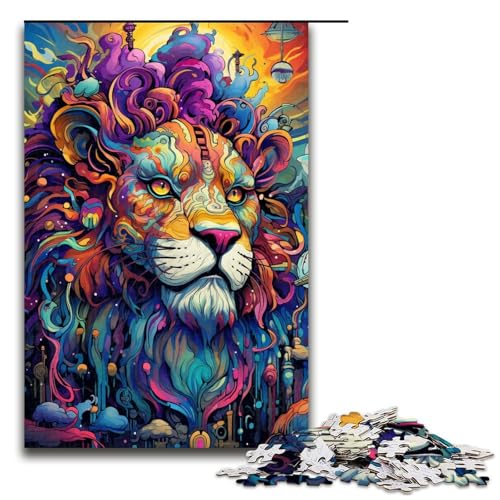 1000 teiliges Puzzle Roboter Löwe von SplattersLots of Thick Coloured Clouds Puzzles aus Holz Lernspiele Heimdekoration 75 x 50 cm von QSYFNBZL