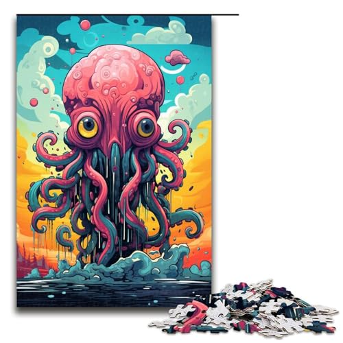 1000 teiliges Puzzle Roboter Oktopus von SplattersLots Dicke Bunte Puzzles für Erwachsene Holzpuzzle Lernspiel 75 x 50 cm von QSYFNBZL
