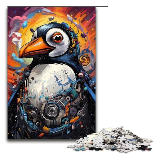 1000 teiliges Puzzle Roboter Pinguin von SplattersLots Dickes farbiges Puzzle für Erwachsene Holz Familienspiel 75 x 50 cm von QSYFNBZL