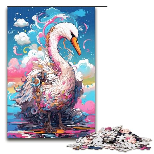 1000 teiliges Puzzle Roboter Schwan von SplattersLots of Thick Coloured Clouds Puzzles für Erwachsene aus Holz Lernspiel 1000 Teile von QSYFNBZL