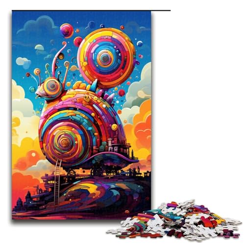1000 teiliges Puzzle Roboterschnecke von SplattersLots Dicke farbige Wolken für Erwachsene Holzpuzzle Familienspiele 1000 Teile von QSYFNBZL