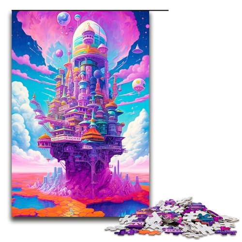 1000 teiliges Puzzle Rocket Palace für Erwachsene Holzpuzzle Lernspiel 75 x 50 cm von QSYFNBZL